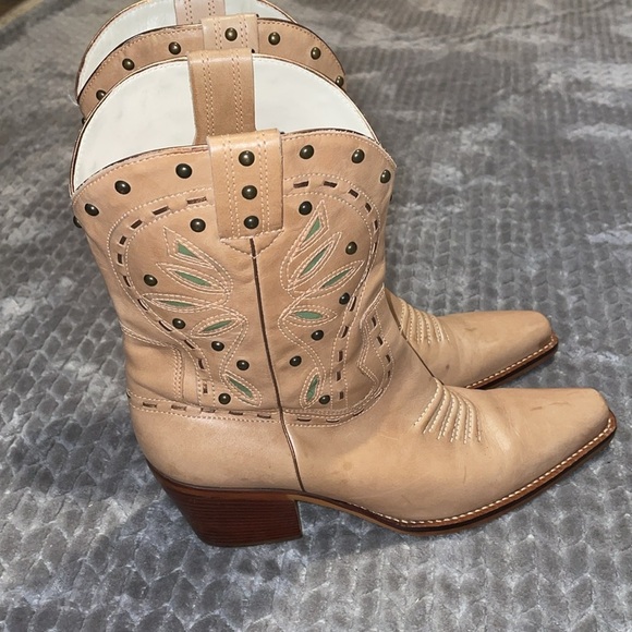 Mercer & Madison Tan Green Genuine Leather Cowgirl Boots.  Size 10‎ - Picture 2 of 12